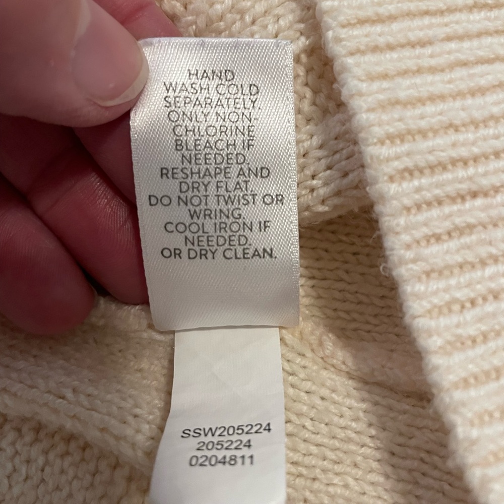 JJill cable knit open ivory cardigan - Picture 6 of 6